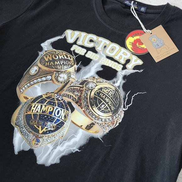 Men's Black Victory Graphic T-Shirt with Gold Accents - Picture 5 of 6